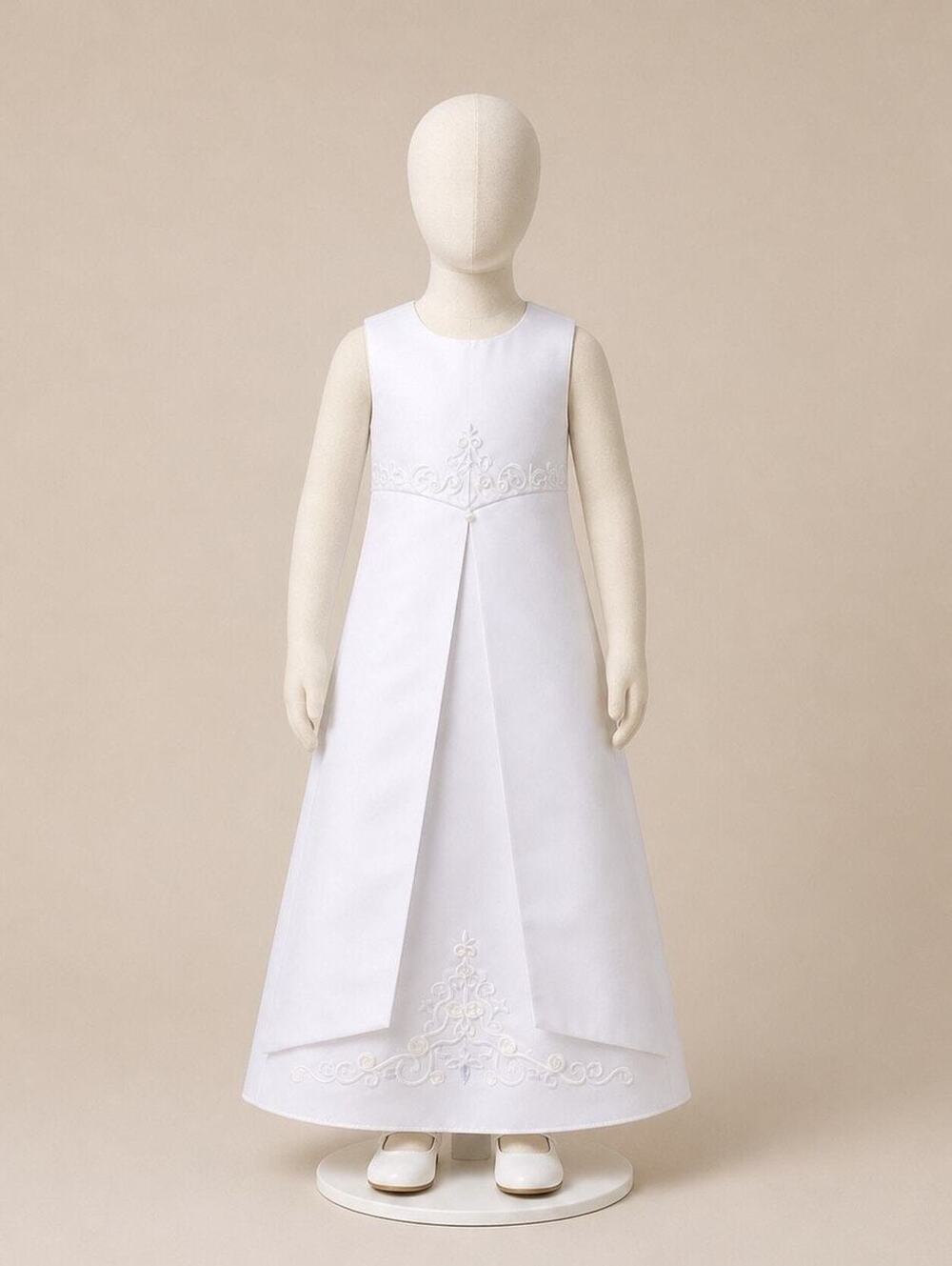 Vintage David’s Bridal Flower Girl Dress Size 7 Ivory St. Tropez Veil Memory Box